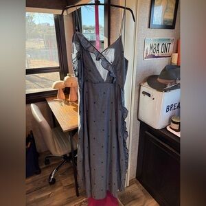 NWT eze sur mer Asymmetrical Blue cotton Dress size Small